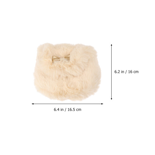 1Pack Mädchen Tasche Plüsch Weiß Gold 1