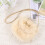 1Pack Mädchen Tasche Plüsch Weiß Gold 3