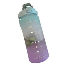 Bottiglia d'acqua senza BPA, plastica per alimenti, indicatore orario, citazione motivazionale, coperchio a scatto a prova di perdite, grande