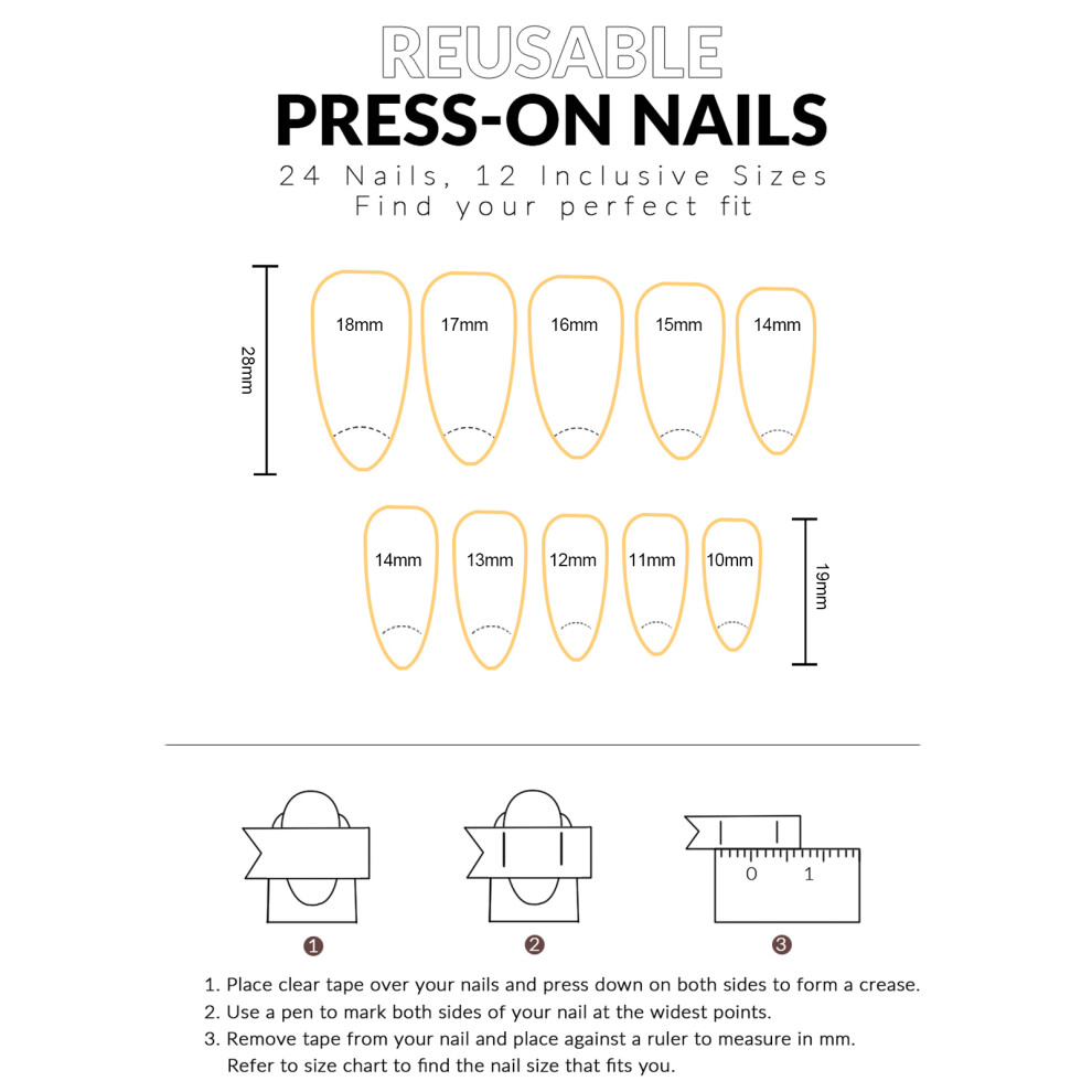 Creation-3C 24Pcs Flower Printed Fake Nails, Salon Supply