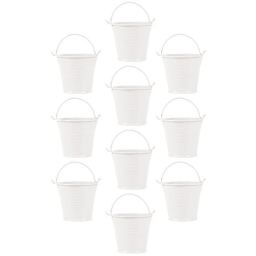 10St Mini Blech Eimer Premium Balkon Garten Wohnaccessoire Mini Eimer 2