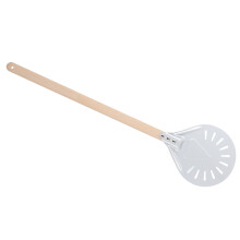 60cm abnehmbarer Holzgriff Aluminium Pizzaschieber rutschfeste runde 20cm