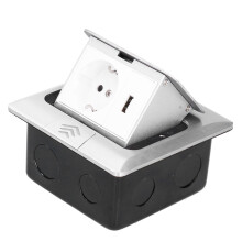 Floor Embedded Socket Box EU Standard USB Power 250V 16A Silver