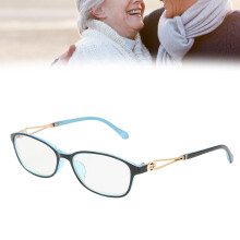 Blaulichtblockierende Lesebrille Herren Damen Schwarz+Blau, Tragbar, +200