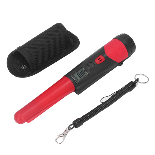 Metal Detector Professional High Sensitivity Portable Handheld Metal Detector with LCD Display Flashlight Function Red 1