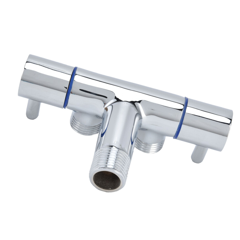 G1/2 Male Thread Copper Angle Valve 1 Inlet 2 Outlets Cold Water Faucet 8761390719201