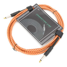 Gitarrenkabel mit geflochtener Abschirmung, Nickelstecker, 3,0 m, orange Audioleitung