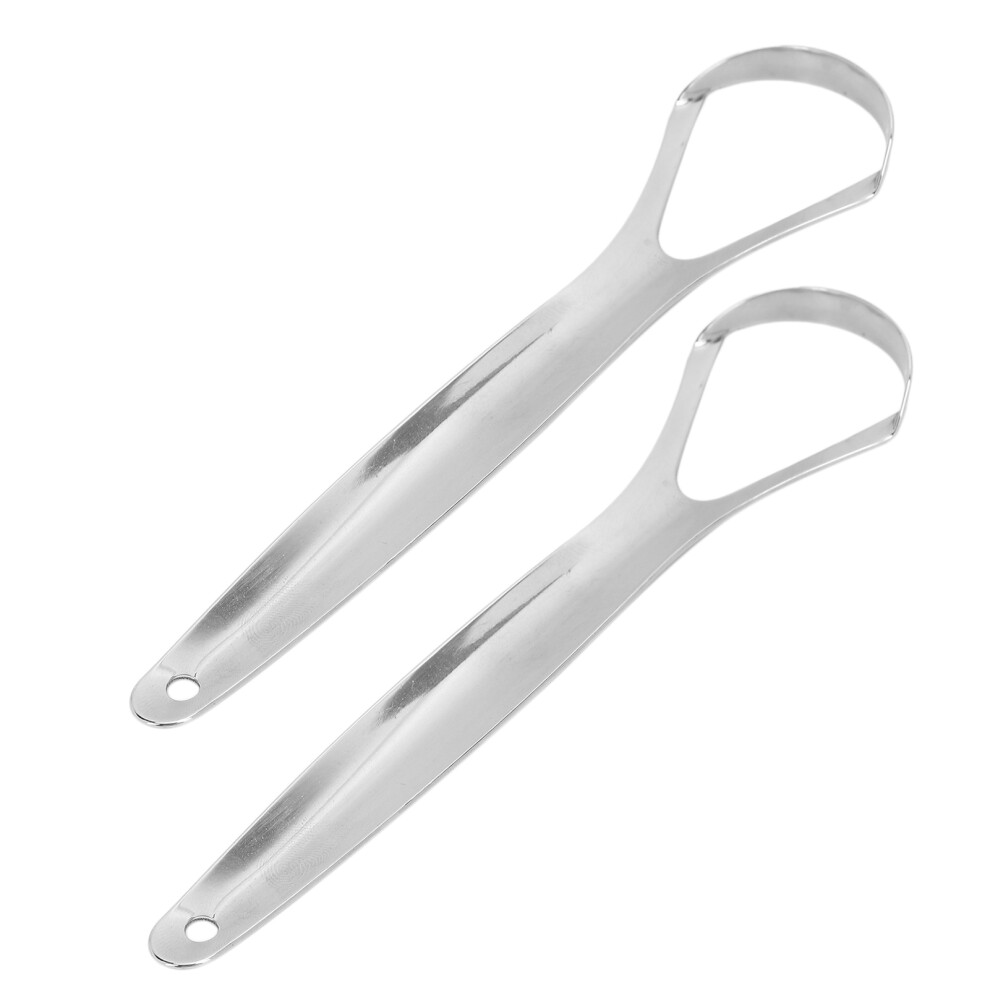 2pcs Adult Stainless Steel Tongue Scraper, Reusable & Durable Breath Freshener