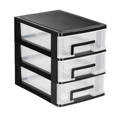 Multi Layer Storage Drawers Desktop Cabinet Black Practical Organizer for Cosmetics