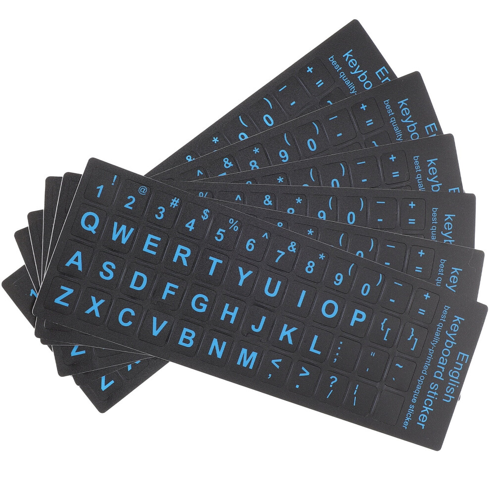 6 Pcs Key Computer Keyboard Stickers Practical English Font 9028731176420