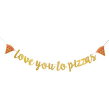 Banner s motivem pizzy Love You To Pizzas, 2dílná předpjatá girlanda
