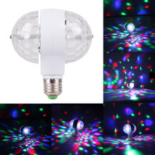 Obrotowa żarówka LED E27 na imprezę, PC, biała, 6 W, efekt stroboskopowy, do domu, na imprezy, święta, do klubu, baru