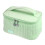 Polyurethane Leather Makeup Bag Green Large 1