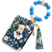 Boho perlebesat tegnebog nøglering, dame boho perlebesat tegnebog, boho stil perlebesat armbåndspung, til kvinder kreditkortholder pung