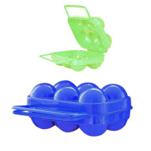 Cajas para huevos de 6 compartimentos (2 unidades), Hogar y jardín, Almacenamiento de alimentos, 2 cajas de almacenamiento plegables de plástico