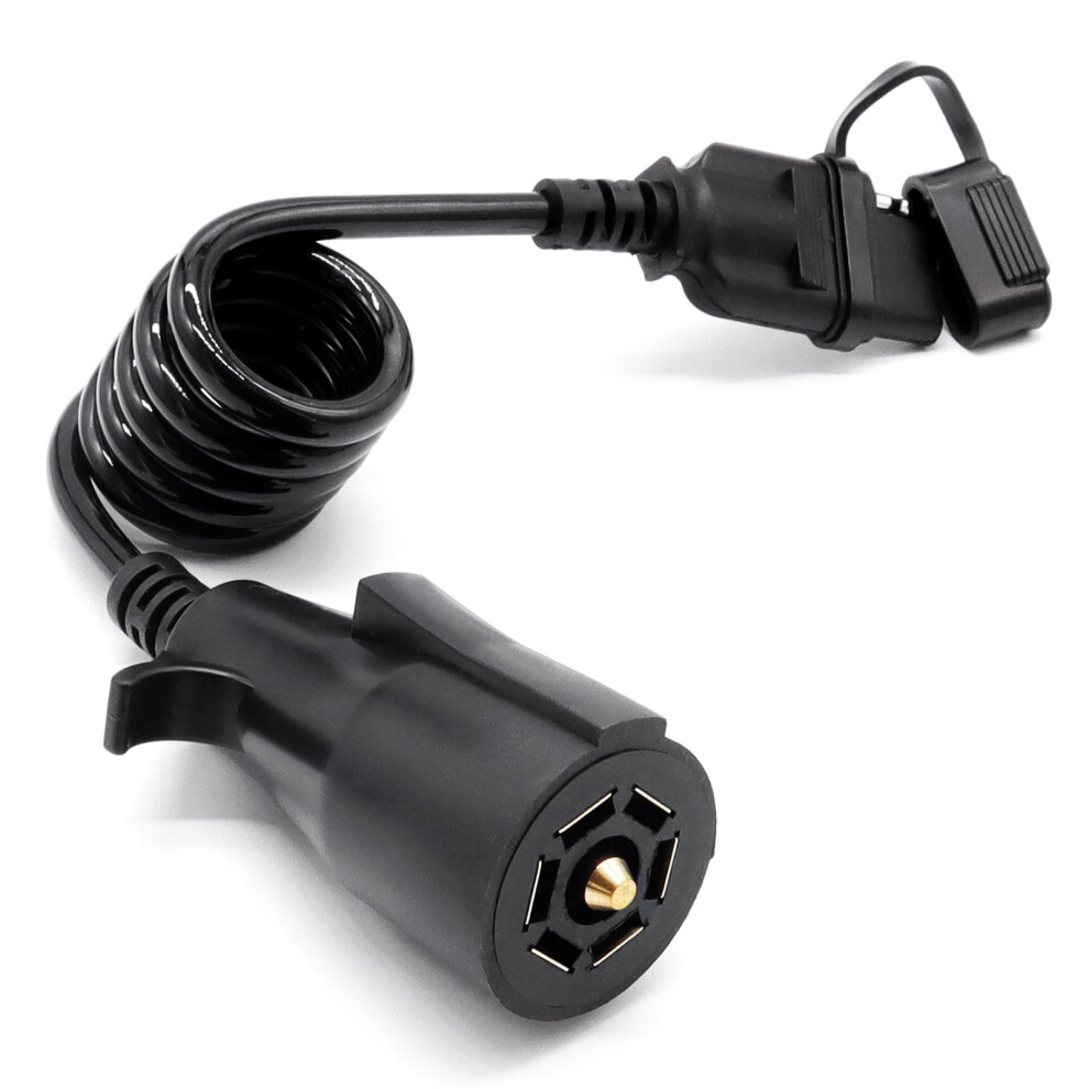 7 Way Round To 4 Pin Flat Trailer Adapter Wiring Plug Connector 3Ft Wire Light 9028731106823