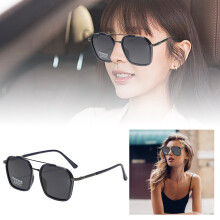 TR90 Vintage Square Sunglasses with Double Bridge – Compatible with Kids, Toddlers (3-5), Men & Women; Clear & Ski Goggles