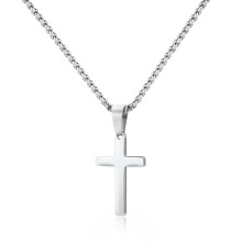 Edelstahl-Anhänger-Halskette für Herren, Anhängerkette 61 cm (24 Zoll), Silber