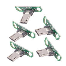 Kit de 5 connecteurs micro USB 2.0 mâles (longueur 13 mm) pour montage sur circuit imprimé (à souder) - CY5pcs/set DIY OEM