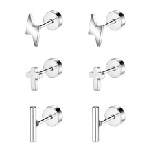 20G3Párové Křížové Náušnice Blesk Chrupavka Ušní Špička Piercing Válec Ušní Piercing Šperky