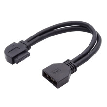 Rallonge USB 3.0 coudée à gauche CY 20 broches/19 broches mâle vers femelle 5 Gbit/s, câble à 90 pour carte mère