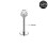 Titanium Steel Lip Ring Round CZ Labret Stud 2 pcs 1.2x8x3 1