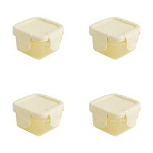 Recipientes de plástico herméticos para almacenar alimentos con tapa, cuadrados, apilables y a prueba de fugas, ideales para aderezos de ensalada y