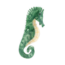 Sponka do vlasov Hippocampus Claw Clip Acetate Hair Clips Vtipné sponky do vlasov s pazúrmi pre ženy, zelená