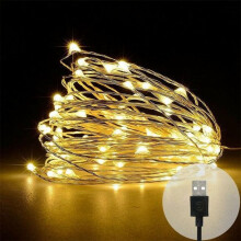 Luzes de Natal DIY com fio de cobre micro e 20/50/100 LEDs, entrada USB, para festas e eventos de Natal. Faça você mesmo!