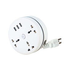 Univerzálny cestovný napájací kábel s USB-C a 3USB/3AC, kábel s dĺžkou 2,1 m, 2500 W, prepäťová ochrana, kompaktný – kompatibilný s