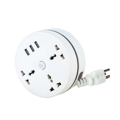 Πολύπριζο ταξιδιού γενικής χρήσης με USB-C & 3USB/3AC, καλώδιο 6,7 ποδιών, 2500W, προστασία
