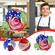 Guirnalda decorativa colgante para puerta con simulación del Día de la Independencia de Estados Unidos de Scnor.