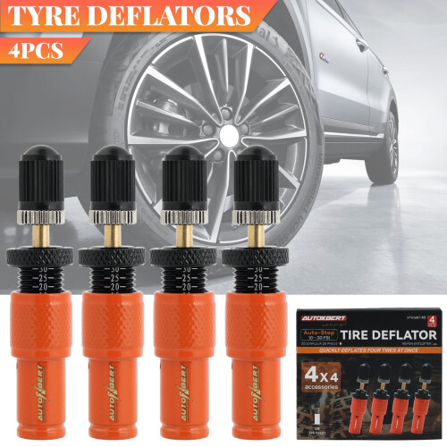 4PCS10-30PSI Ρυθμιζόμενο εργαλείο αποπληθωρισμού ελαστικών για αξεσουάρ εκτός δρόμου