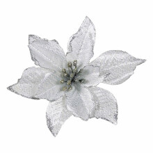 Glitter Artificial Flowers Silver12pcs15cm
