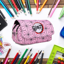 Large Capacity Double Layer Canvas Pencil Case 20*10*7.5cm for Girls Boys