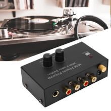 PP500 Metallischer Phono-Vorverstärker RCA L R Eingänge, 35dB, Schwarz