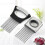 (Silver) Food Slice Assistant Stainless Steel Onion Fork Holder Kitchen Vegetable Slicing Auxiliary Tool 1