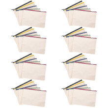 40pcs Canvas Cosmetic Bag Canvas Zipper Bag Pencil Case Diy Travel Handmade Bag Diy Craft School Mu Hy