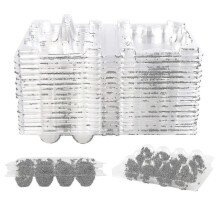 100pcs 12 Grids Quail Egg Box Reusable Quail Egg Cartons Egg Stora Box Transparent Frid Stora Box Mini Egg Dispenser with Lid for Refrirator Tw