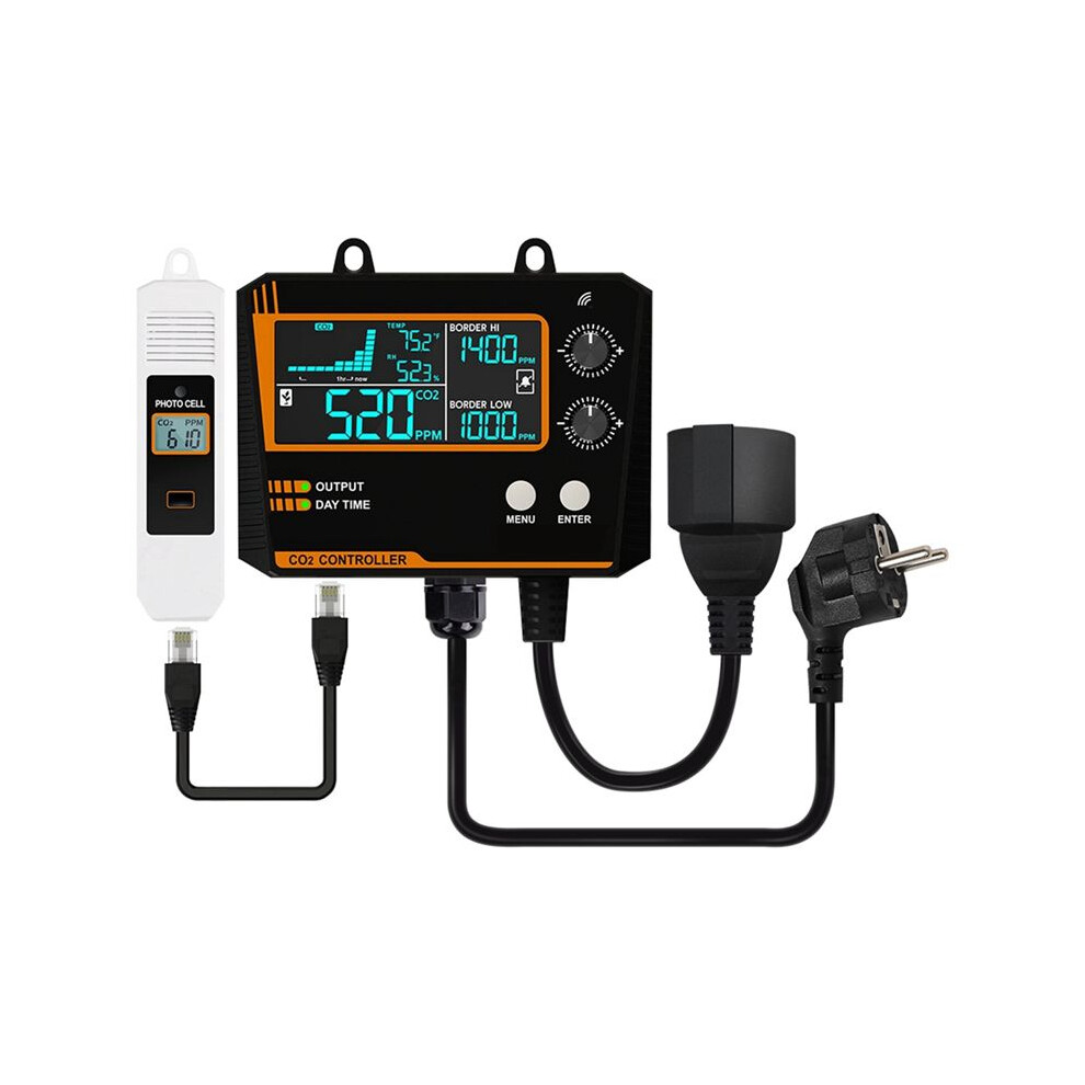 Carbon Dioxide Controller Single Channel Split Probe Co2 Monitor Co2 Pressure Reducer Valve For Greenhouse Eu Plug A 4714258727744