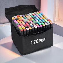 (120 Color Markers) 24/48/120-Farben-Marker-Set, farbige Marker mit zwei Spitzen, Aquarell-Pinselstift-Set, hochwertige mehrfarbige Marker