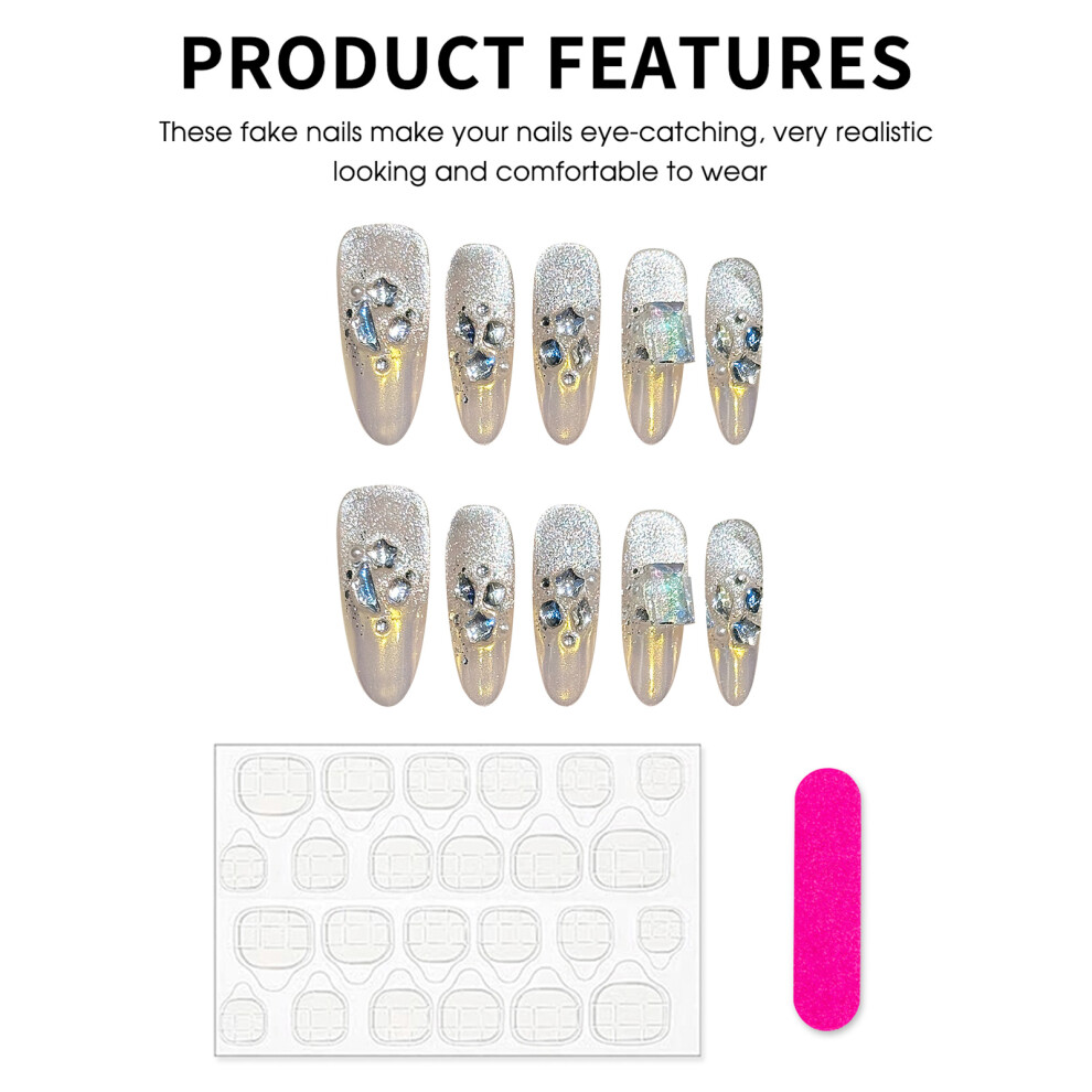 Dachuang Beauty (L) Glitter False Nails - Chip & Smudge Proof, Diy Decor