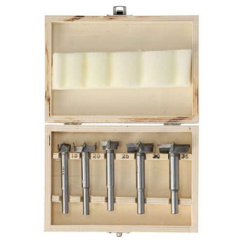 5Pcs Woodworking Drill Bit Set Hinge Hole Cutter Hinge Hole Drilling Boring Bit with Storage Case 1