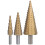 3PCS/Set Step Drill Bit Triangular Shank High Speed Steel Cone Drilling Hole Tool Set with Aluminum Case 2