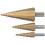 3PCS/Set Step Drill Bit Triangular Shank High Speed Steel Cone Drilling Hole Tool Set with Aluminum Case 3