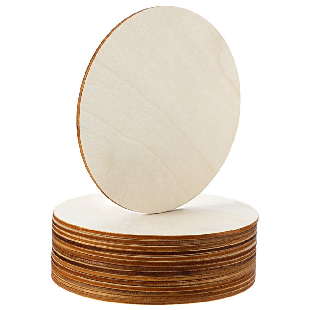 5 Inch Unfinished Wood Circle Round Wood Pieces Blank Round Ornaments Wooden Cutouts for DIY  Project, Decoration
