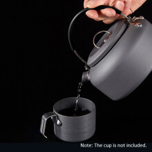 Lightweight Aluminum Camping Kettle 0.8L/1.4L, Black Blue Red