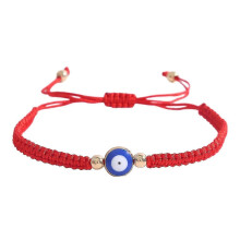 (Golden Evil Eye B) Devil's Eye Hand Woven Bracelet Unisex Handmade Beaded Adjustable Bangle Elegant Stylish Jewelry for Men Women