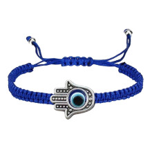 (Palm Eyes Blue) Devil's Eye Hand Woven Bracelet Unisex Handmade Beaded Adjustable Bangle Elegant Stylish Jewelry for Men Women