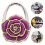 bolsa de mão dobrável em forma de flor de rosa com cabide roxa 2